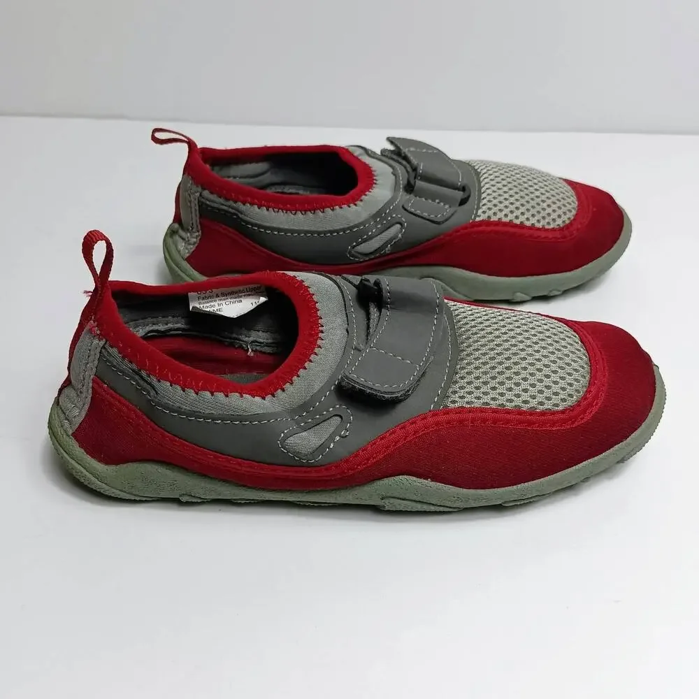 SEAFIT Youth Unisex Slip-On Water Shoes Red Gray Mesh Quick Dry Beach‎ Pool Sz 3